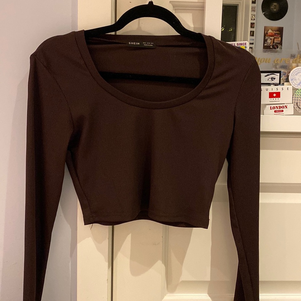 shein brown long sleeve